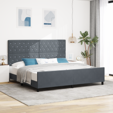 vidaXL Ágykeret Sötétszürke 200x200 cm Plüss ágy és ágykellék