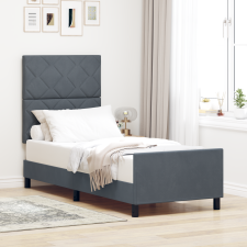 vidaXL Ágykeret Sötétszürke 80x200 cm Bársony ágy és ágykellék
