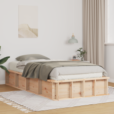 vidaXL Ágykeret tárolóval Barna 90 x 200 cm Tömör fenyőfa ágy és ágykellék