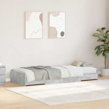 vidaXL Ágykeret tárolóval fejtámlával Beton Szürke 75 x 190 cm Faanyag ágy és ágykellék