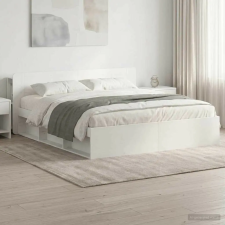vidaXL Ágykeret tárolóval fejtámlával Fehér 180 x 200 cm Szerelt Fa ágy és ágykellék