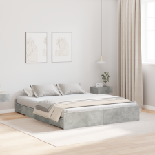 vidaXL Ágykeret tárolóval fiókkal fejtámlával tárolóval Beton szürke 140 x 200 cm ágy és ágykellék