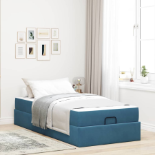 vidaXL Ágykeret tárolóval Kék 100 x 200 cm Bársony ágy és ágykellék