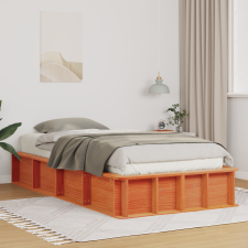 vidaXL Ágykeret tárolóval Viaszbarna 90 x 190 cm Tömör fa ágy és ágykellék