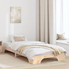 vidaXL Ágykeret Természetes Tömör fenyőfa 75 x 190 cm Egyszerű ágy és ágykellék