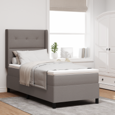 vidaXL Ágykeret Tetõvel és Matrac Taupe 90x190 cm Textil ágy és ágykellék