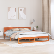 vidaXL Ágykeret Viasz barna Tömör fenyőfa 200 x 200 cm Tartós ágy és ágykellék