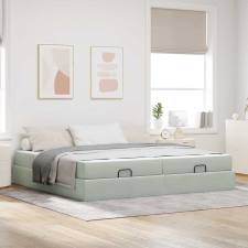 vidaXL Ágykeret Világosszürke 200 x 200 cm Bársony ágy és ágykellék