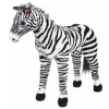 vidaXL álló, fekete és fehér plüsszebra XXL
