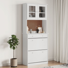 vidaXL ALTA fehér tömör fenyőfa tálalószekrény 77 x 35 x 188 cm bútor