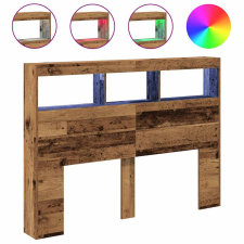 vidaXL antik fa áthidalószekrény LED-világítással 140 x 17 x 102 cm (863128) ágy és ágykellék
