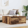 vidaXL antik fa dohányzóasztal fiókokkal 100x100x40 cm