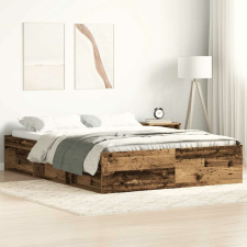 vidaXL antik fa szerelt fa ágykeret matrac nélkül 140x190 cm ágy és ágykellék
