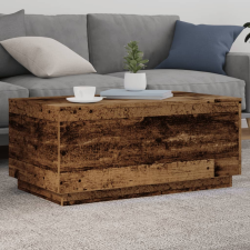 vidaXL antik fa színű dohányzóasztal LED-lámpákkal 90x50x40 cm bútor