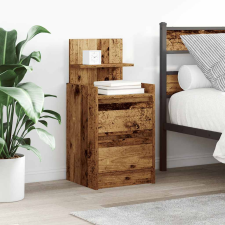 vidaXL antik fa színű éjjeliszekrény 2 fiókkal 38x34x80 cm bútor