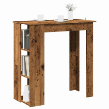 vidaXL antik fa színű szerelt fa bárasztal polccal 102x50x103,5 cm bútor