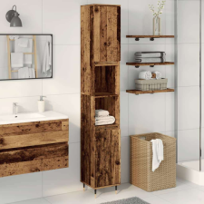 vidaXL antik fa színű szerelt fa fürdőszobaszekrény 30 x 30 x 190 cm fürdőszoba bútor