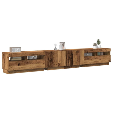 vidaXL antik fa színű szerelt fa TV-szekrény LED-ekkel 260x35x40 cm bútor