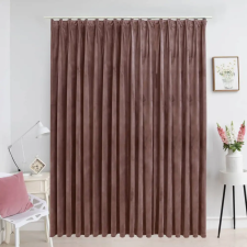 vidaXL Antik rózsaszín bársony sötétítőfüggöny kampókkal 290 x 245 cm lakástextília