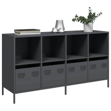 vidaXL antracit hidegen hengerelt acél tálalószekrény 135x39x73,5 cm bútor