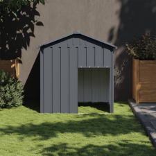 vidaXL antracit horganyzott acél kutyakennel tetővel 117x103x123 cm szállítóbox, fekhely kutyáknak