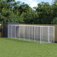 vidaXL antracit horganyzott acél tyúkketrec kifutóval 165x863x181 cm haszonállat felszerelés