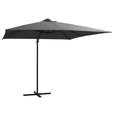 vidaXL antracit konzolos napernyő LED-del és acélrúddal 250x250 cm kerti bútor