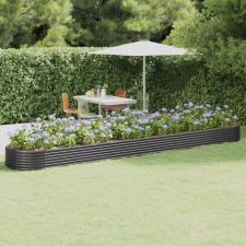 vidaXL antracit porszórt acél kerti ültetőláda 544x100x36 cm bútor