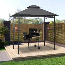 vidaXL Antracitszürke acél grillpavilon 240 x 150 x 255 cm kerti bútor