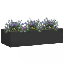 vidaXL antracitszürke acél irodai virágláda 90 x 40 x 23 cm kerti tárolás