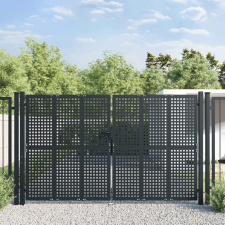 vidaXL antracitszürke acél kertkapu 300 x 250 cm kerti bútor