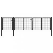 vidaXL Antracitszürke acél kertkapu 400 x 100 cm kerti bútor