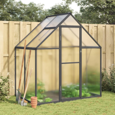 vidaXL antracitszürke alumínium melegház alapvázzal 169 x 114 x 195 cm kerti tárolás