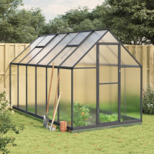 vidaXL antracitszürke alumínium melegház alapvázzal 334x169x202 cm kerti tárolás