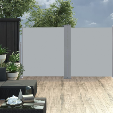 vidaXL Antracitszürke behúzható dupla teraszi napellenző 170 x 600 cm kerti dekoráció
