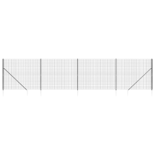 vidaXL antracitszürke dróthálós kerítés cövekekkel 2,2x10 m (154263) kerti bútor