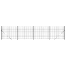 vidaXL antracitszürke dróthálós kerítés illesztőperemmel 1,8x10 m (154325) építőanyag