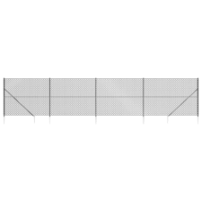vidaXL antracitszürke drótkerítés cövekekkel 1,6 x 10 m (153972) építőanyag