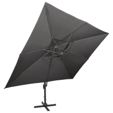 vidaXL antracitszürke dupla tetejű konzolos napernyő 400 x 300 cm (312373) kerti bútor
