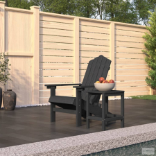 vidaXL antracitszürke HDPE kerti adirondack szék asztallal kerti bútor