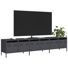 vidaXL antracitszürke hidegen hengerelt acél TV-szekrény 202x39x43,5cm bútor