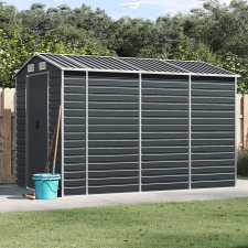 vidaXL Antracitszürke horganyzott acél kerti fészer 191 x 300 x 198 cm kerti tárolás