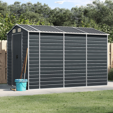 vidaXL antracitszürke horganyzott acél kerti fészer 191 x 300 x 198 cm kerti tárolás