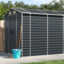 vidaXL antracitszürke horganyzott acél kerti fészer 191x725x198 cm kerti tárolás