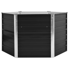 vidaXL antracitszürke horganyzott acél kerti magaságyás 129x129x77 cm (45734) kerti tárolás