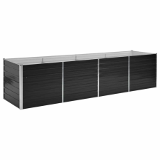 vidaXL antracitszürke horganyzott acél kerti magaságyás 320x80x77 cm (45728) kerti tárolás