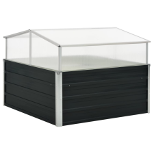 vidaXL antracitszürke horganyzott acél melegház 100 x 100 x 77 cm dekoráció