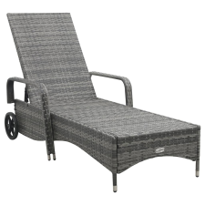 vidaXL antracitszürke kerekes polyrattan napozóágy (49497) kerti bútor
