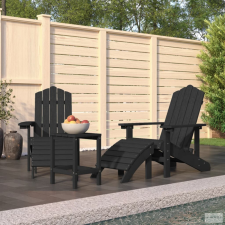vidaXL antracitszürke kerti adirondack székek lábtartóval és asztallal kerti bútor