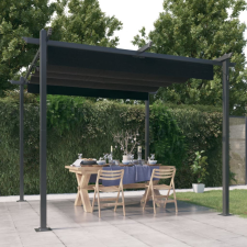 vidaXL antracitszürke kerti pavilon behúzható tetővel 3 x 3 m kerti bútor